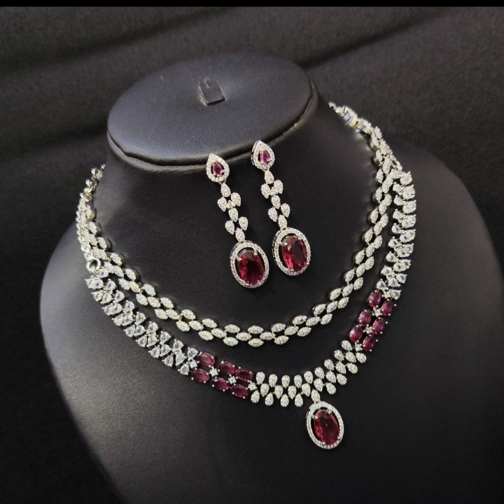 Royal Diamond Style Necklace Set - Image 4