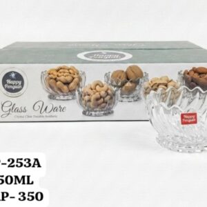 Crystal Clear Glass Ware Bowl Set for Dry Fruits and Snacks