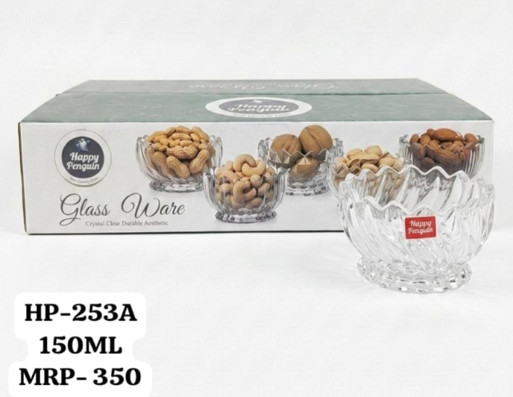 Crystal Clear Glass Ware Bowl Set for Dry Fruits and Snacks
