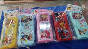 Plastic cartoon campus box for kids made of durable plastic for school stationery storage